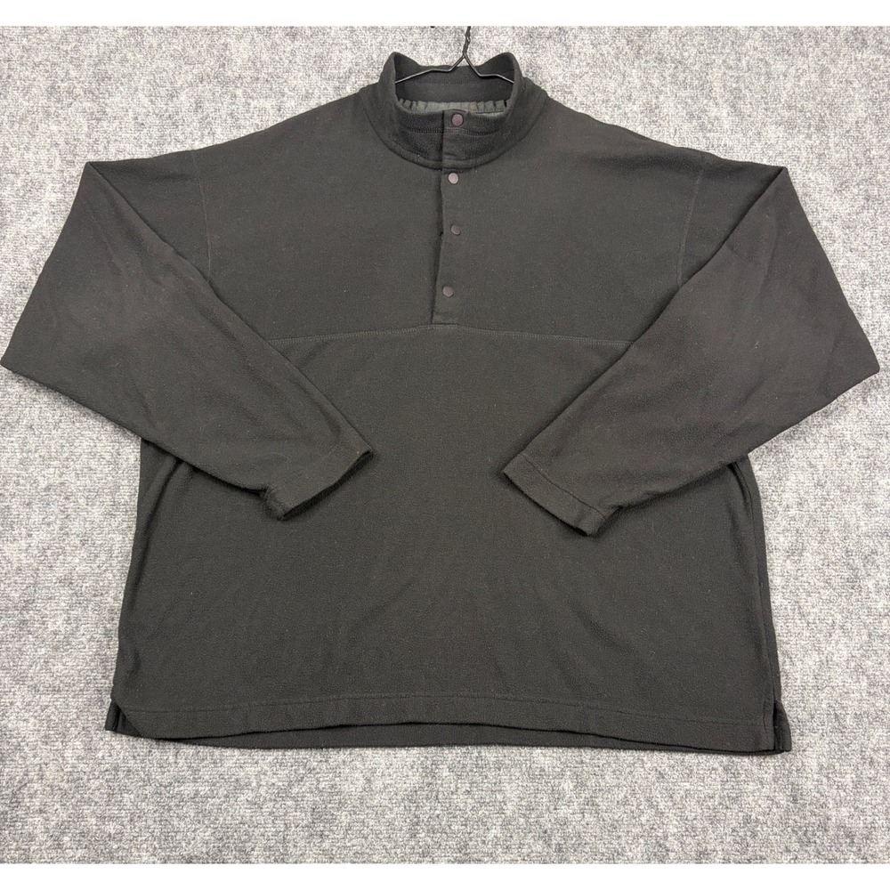 Patagonia Micro D-Luxe Fleece Pullover Mens Large Black Snap Neck Made in USA